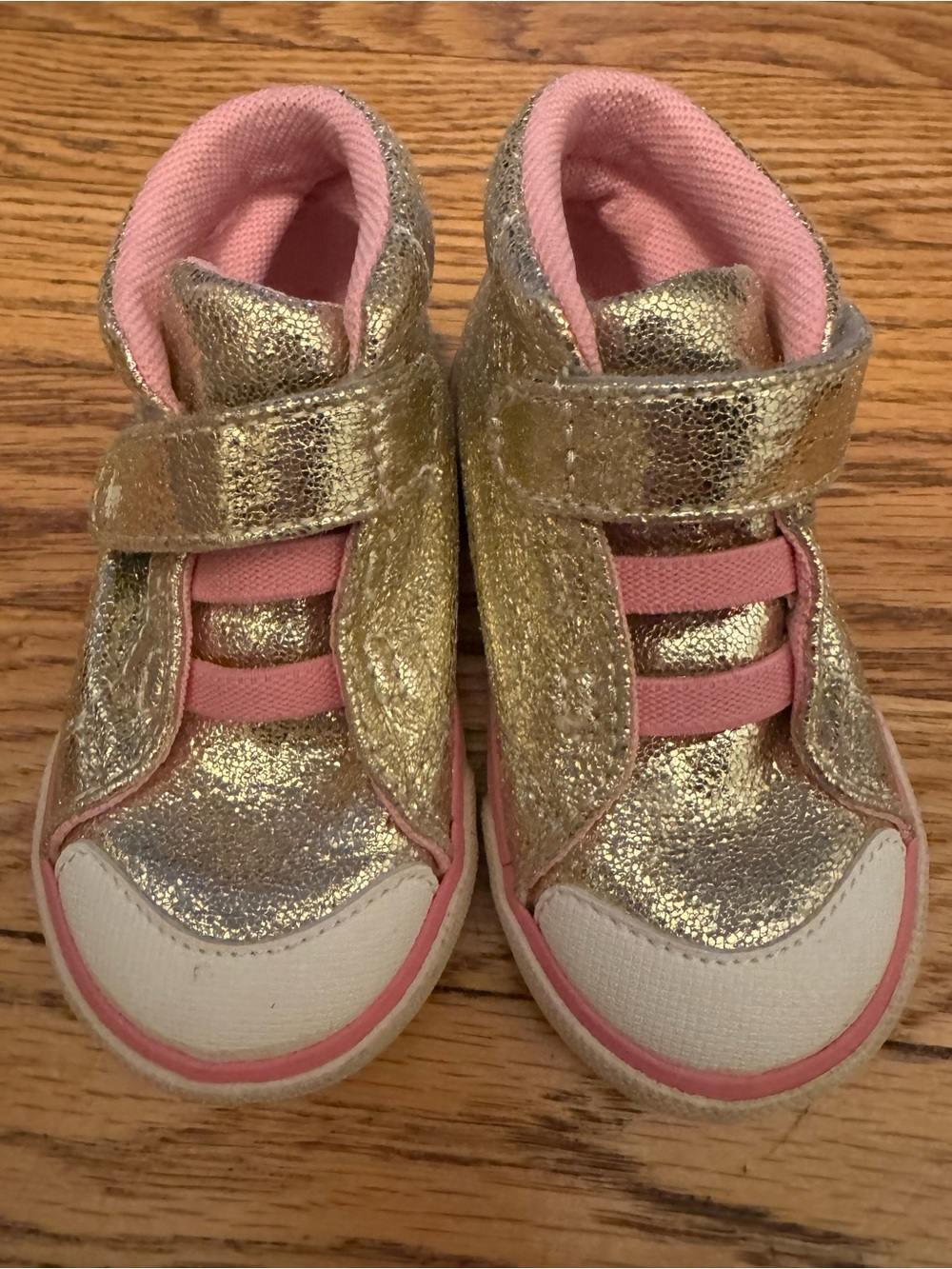 See Kai Run Gold and Pink High-Top Sneakers toddler girl